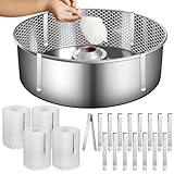 Juexica 4 Sets Cotton Candy Mesh and Clip Stabilizer Kit 4.3 x 65 Inches White Reusable Cotton Candy Machine Supplies Compatible with Floss Maker for Kitchen