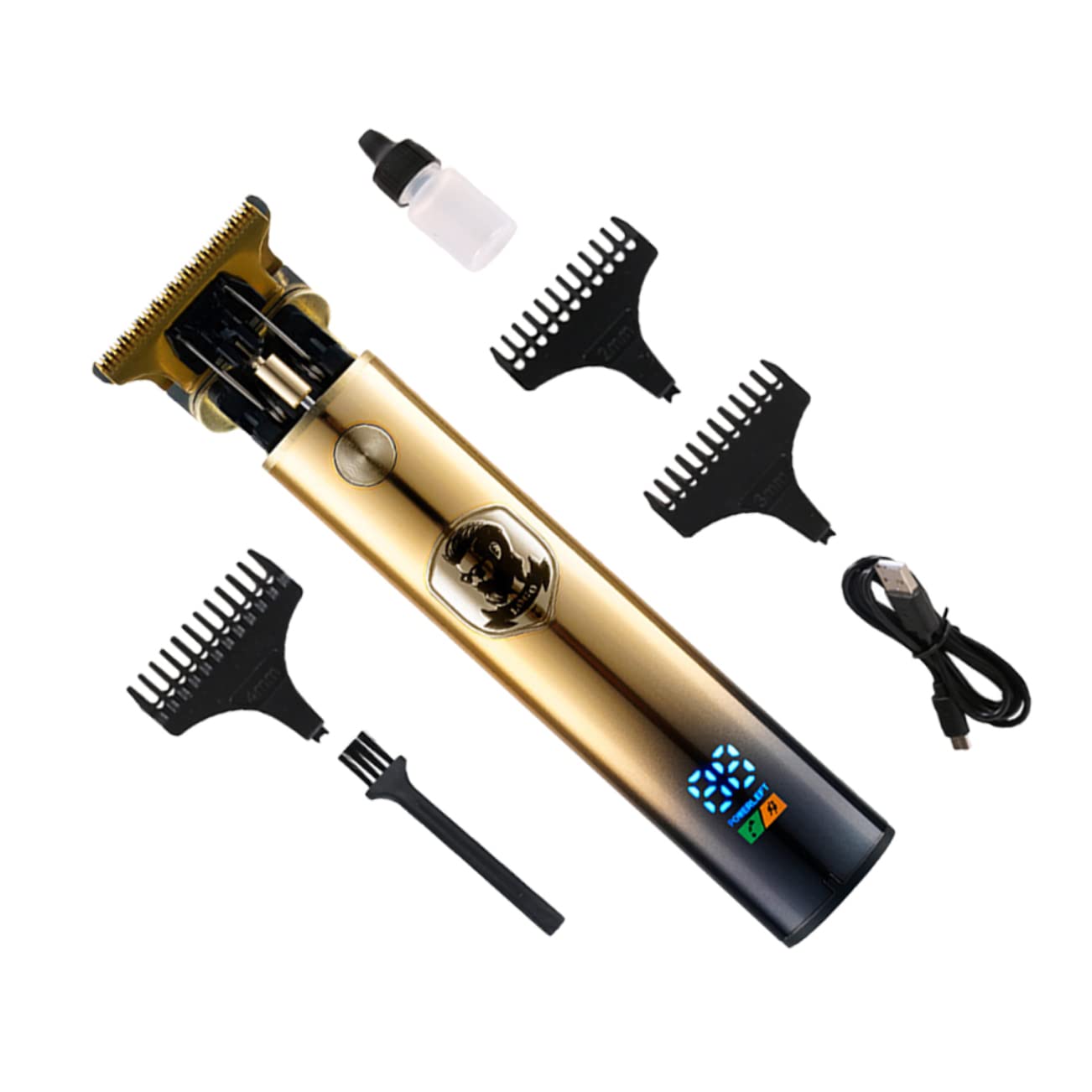 PLAFOPE 1Set Cordless Clipper for Salon Barber Grooming USB Rechargeable Professional Hair Cutting Trimmer with Low Noise and Compact Design