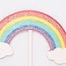 Large Rainbow Cupcake Toppers Crystal Glitter Colorful Dessert Cake Decoration Insert for Birthday Party Supplies - 30Pcs/Pack