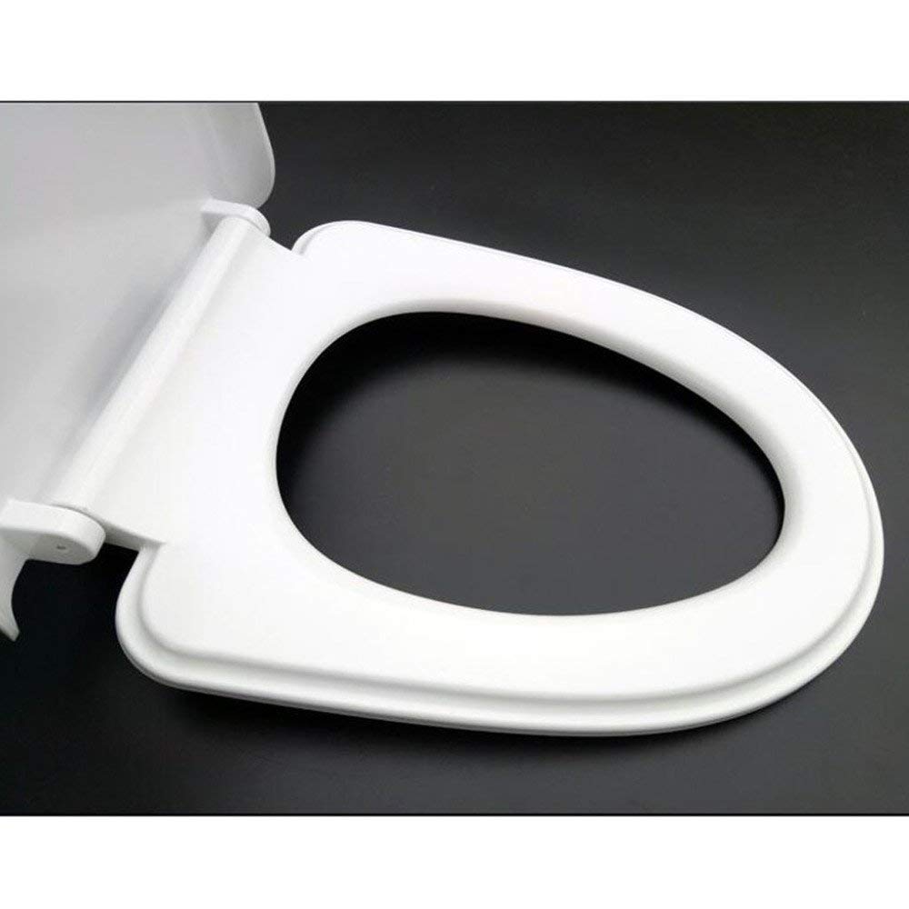 Asiento de inodoro universal grueso en forma de U, tapa empotrada, color blanco, 44 x 36 cm