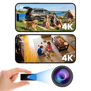 UCOCARE Mini Kamera Überwachungskamera Innen Ohne WLAN, 4K Mini Überwachungskamera Akku mit Nachtsicht, Bewegungserkennung, Magnet Halterung, Flexible Offline oder WLAN, für Innen/Außenbereich