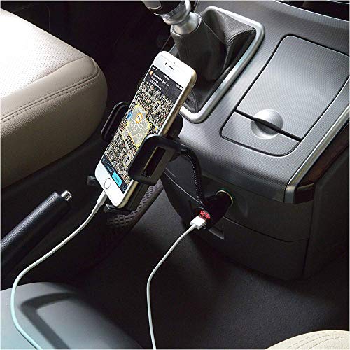 SOAIY-Soporte Universal 3-en-1 para Coche con Cargador Dual USB, batería de automóvil LED 3.1A, Compatible con Smarthpones, iPhone, Samsung - imagen 2