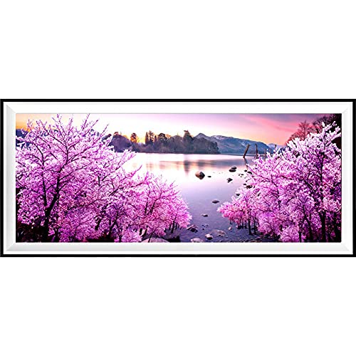 Diamond painting paysage 50x100cm avec strass complet pour broderie