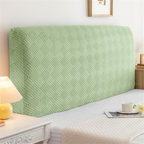 Hearda Elástica Funda para Cabecero de Cama, Jacquard de Punto Cabecera, Todo Incluido Prueba de Polvo Cabecero, Protector de Cabecero Cama para Decoración Dormitorio (Verde,150cm)