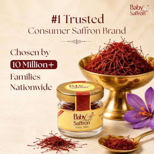 Image of Baby Brand Saffron Original Mongra Kesar /Keshar Premium Filament Gift Box With Glass Jar | Handpicked, Grade 1 ISO 3632 Tested | For Celebrations, Festive, Corporate Gifting | 1gm, Pack Of 1 (Blue)