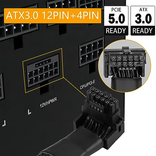 GELRHONR 12VHPWR ATX3.0 PCI-E 5.0 Power Modular Cable 90 Degree 16Pin (12+4) Male to Female Extension Cable for RTX 4070 4080 4090 4070Ti 4080Ti Graphic Card GPU-5.3in (Type A) - Image 4