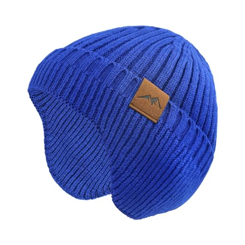 POXIMI Baby Boy Winter Hat Toddler Warm Beanie Girl Knit Hats with Earflap Kid Cute Earmuffs Blue
