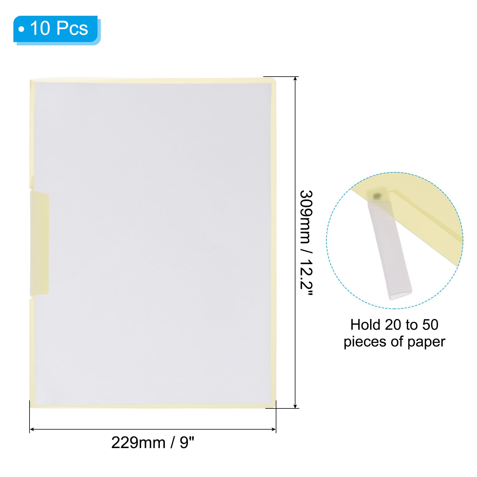 PATIKIL Plastic Folders with Mid-Side Swing Clip - Image 2