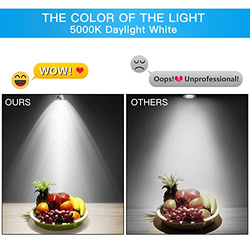 GU10 LED Bulbs 50W Halogen Equivalent, 5000K Daylight White Track Light Bulbs, 3.5W 350Lumens, CRI>85, 120 Degree Beam Angle Bulbs for Spotlight, Recessed Light, Flood Light, Non-Dimmable, Pack of 12 - Thumbnail 2