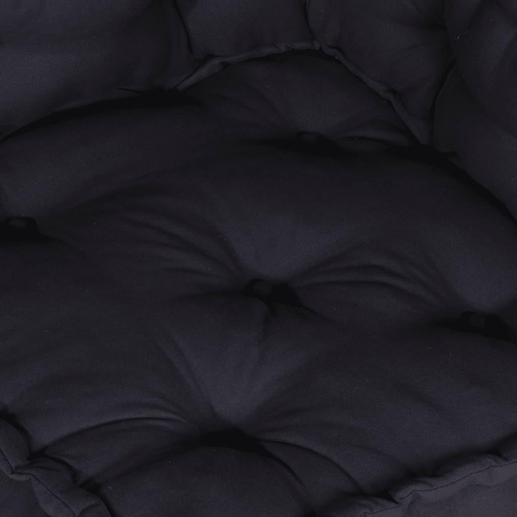 Sofá modular de 2 plazas, antracita, 140 x 70 x 36 cm, de algodón | Sofá de suelo flexible con relleno de espuma suave y funda de algodón para sala de estar, porche o rincón de juegos.