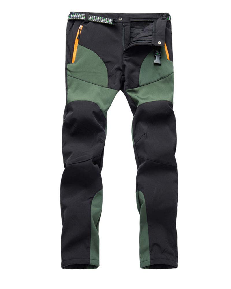 DaiHan Męskie / damskie spodnie trekkingowe z polarową podszewką, wiatroszczelne, wodoszczelne, softshell, spodnie narciarskie