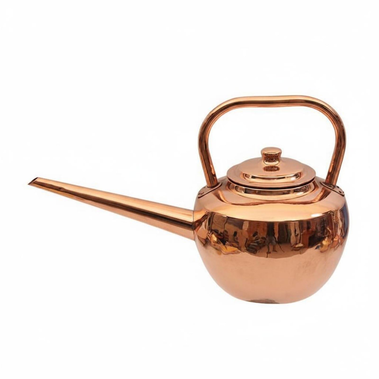 Kupfer Suppenkelle Kupferkessel Warmtopf Ausgießkanne Schöpfkelle Kupferkörper mit Langem Ausguss Gleichmäßiger Fluss für Und Wasser für Gastronomie Buffet Esstisch Hotpot, Kupfer, 5 Liter