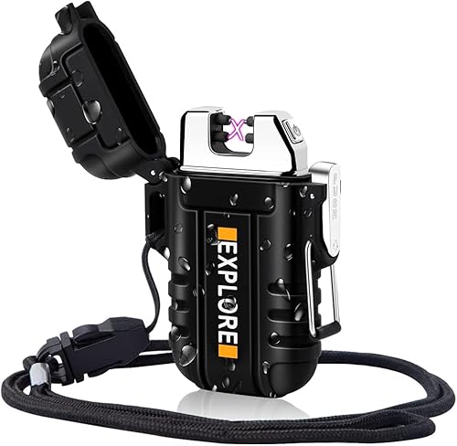 Encendedor impermeable al aire libre resistente al viento encendedor de doble arco encendedores eléctricos recargable por USB sin llama encendedores