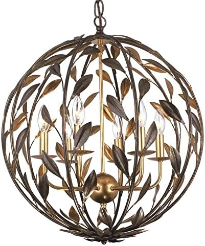 Crystorama Broche 21" Wide English Bronze Chandelier