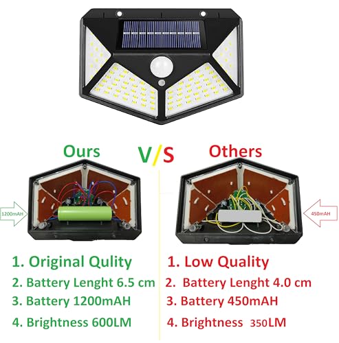 Image of VONT Bright Outdoor Solar Lights with Motion Sensor Solar Powered Wireless Waterproof Night Spotlight for Outdoor /Garden Wall, 3.9 x 5.31 inch