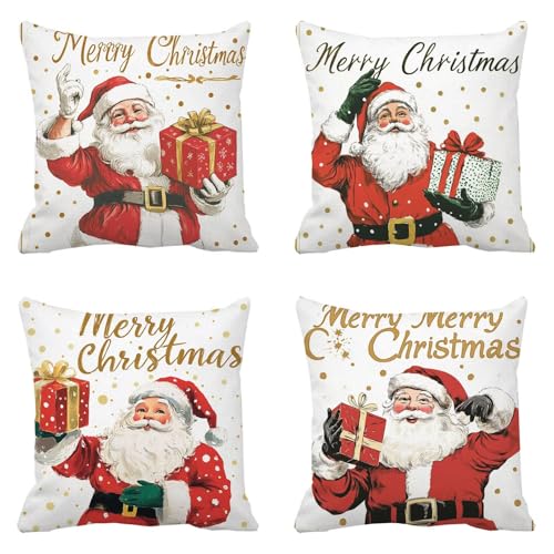 �N���X�}�X ���胊�l�� �������J�o�[ �T���^�N���[�X �N�b�V�����J�o�[ 35x35cm 4���Z�b�g �� �������J�o�[ ���z�c���΁[ �h�������`�܂���J�o�[�� �\�t�@�w���� ���� �l�G�ʗp �C���e���A�K���Ă���ԓ����r���O���[���Q���܂��͓~�̃N���X�}�X�v���[