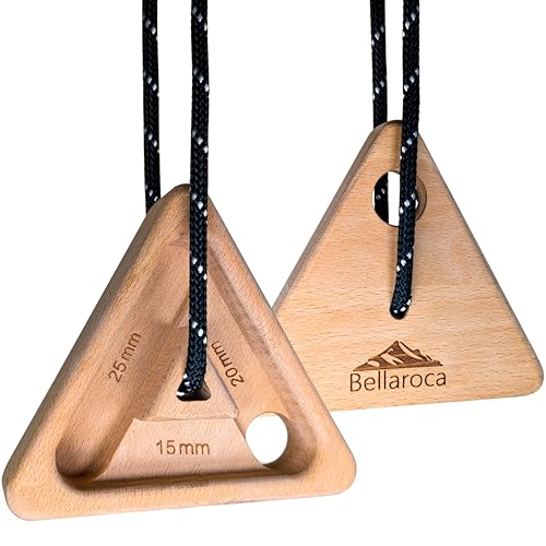 Bellaroca® | Tragbares Hangboard für Kletterer – Fingerkraft Training, Ideal für Bouldern & Sportklettern (Dreiecke)