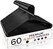 HOUSE DAY Black Plastic Hangers 60 Pack, Clothes Hangers with Non Slip Hooks, Durable & Space Saving Coat Hanger, Light-Weight Clothing Hanger, Perfect Closet Organizer for Everyday Use
