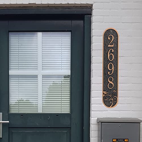 Address Plaque Vertical - Hand-Carved House Number Plaque,Address Sign Plate for Mailbox Post,Outsider House Door,Pillar,Customized Sign for Store,Office, 911 Visibility Signage (18" x 3.5") - Thumbnail 5