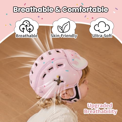 Image of Mambobaby Baby Head Protector Baby Helmet for Crawling Walking- Extra-Thick Deep Forehead Padding, Toddler Helmet 6-24 Months, Infant Safety, Ultra-Light Soft Desig-Sweetness