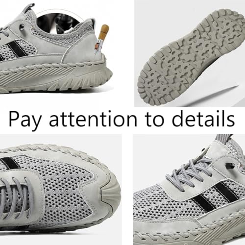 Orthopedic Shoes for Men,Orthopedic Hiking Shoes, Arch Support, Breathable Mesh Elastic Laces Non Slip Slip On Hiking Sneakers2