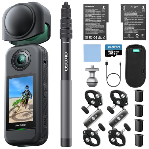 Amazon | AKASO 360 オートバイキット 256GB SDカード付き 360度カメラ