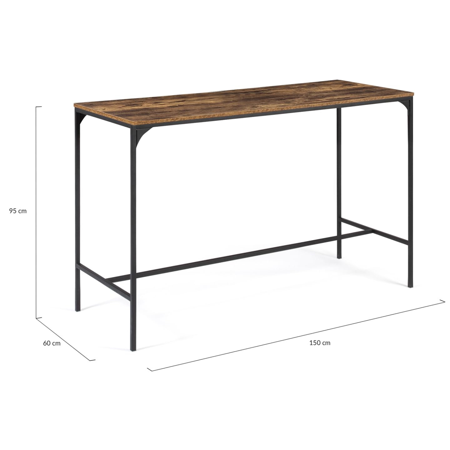 IDMarket - Ensemble Table Haute de Bar Dayton 150 cm et 6 tabourets Effet Vieilli Design Industriel
