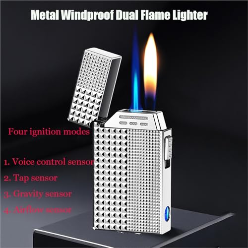 Encendedor activado por voz con cuatro modos y llama dual resistente al aire libre 3