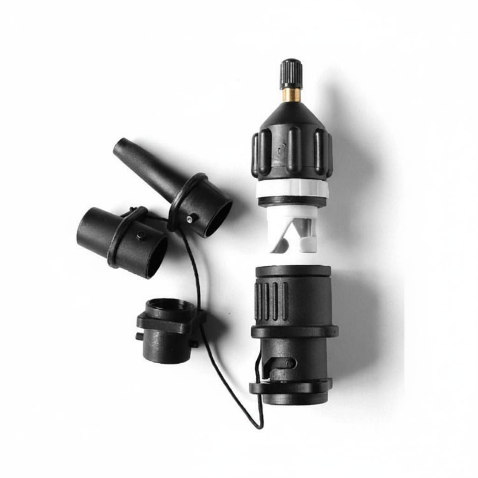 Multi-Purpose Air Valve Adapter Leak-Proof Seal Inflatable Boat Valve Converter Quick Inflation SUP Pump Adapter Long-Lasting Construction, Black Set-image-45