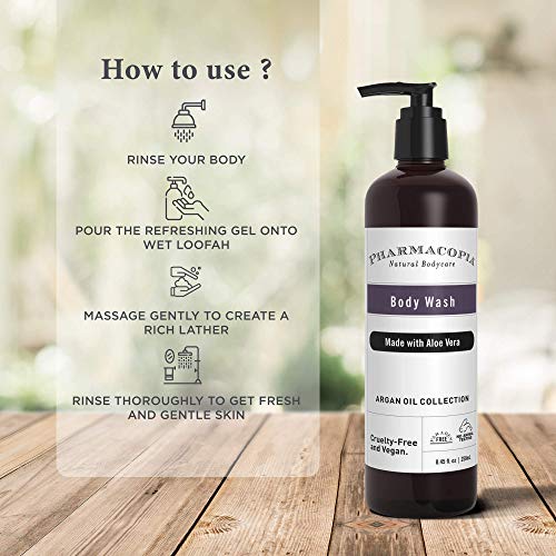 Image of Kimirica Pharmacopia Refreshing Summer body wash with the goodness of Argan Oil & Aloe Vera | 100% Vegan and Paraben Free Deep cleanses Body Wash (All Skin Type) (Lilac, 250ml)