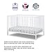 Sorelle Furniture Happy 3-in-1 Convertible Crib, Baby Crib to Toddler Bed, Sustainable Beech Wood, Non-Toxic Finish, Simplistic Nursery Furniture - White