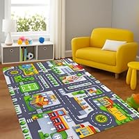 Car Play Mat for Children, Black Cat Stone Sculpture, Road Mat for Toy Cars, Kids Play Mat with Non-Slip Base, Soft Fleece Material, 50 x 80 cm, Ideal for Indoor Play and Educational Activities