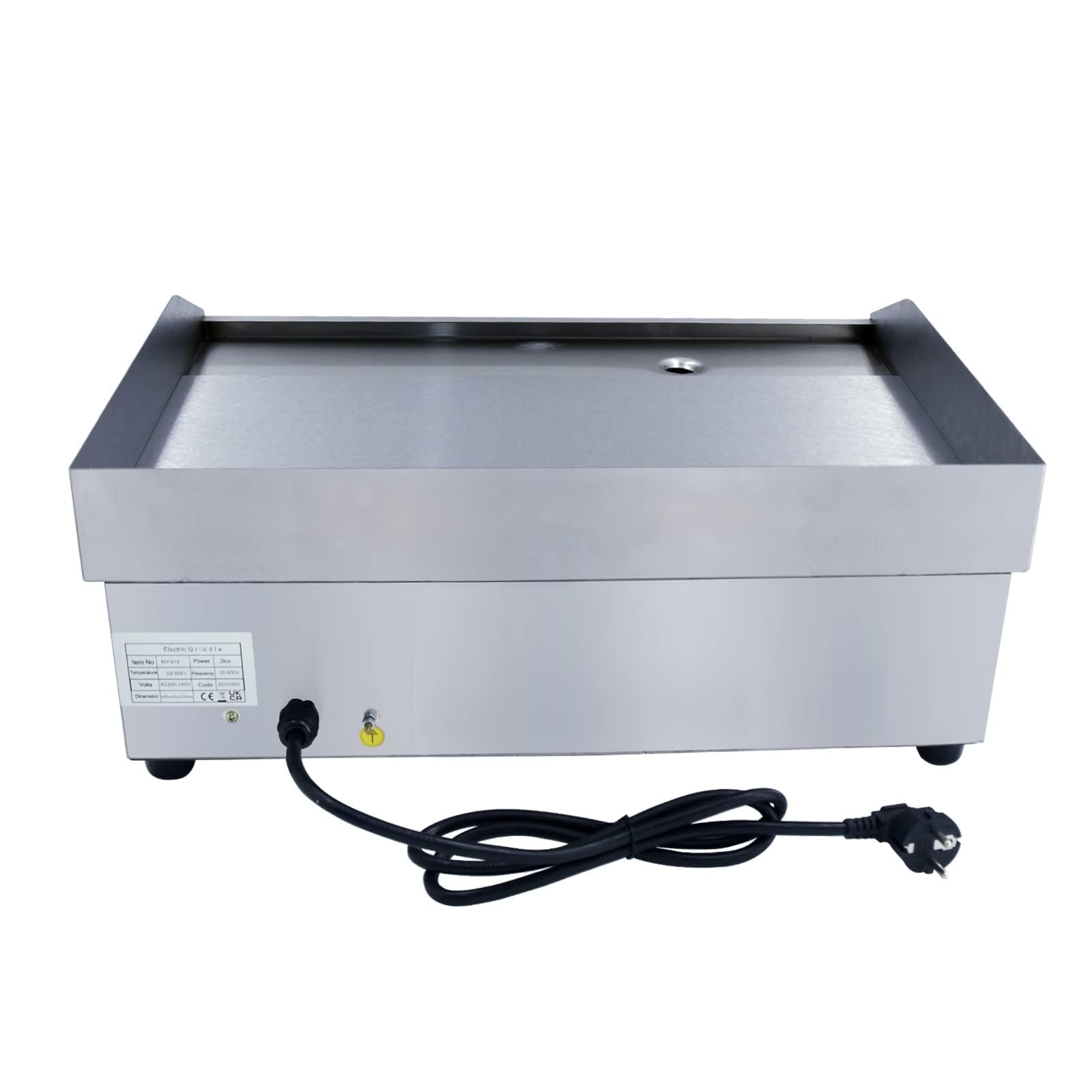 Plancha Electrica Profesional de Acero Inoxidable 3000W, Plancha Cocina Electrica 54 x 30 cm Temperature 50-300°C con Bandeja Recoge Grasa | Plancha eléctrica rango de temperatura 50 – 300 °C, cajón de aceite extraíble, barbacoa Teppanyaki para casa o res