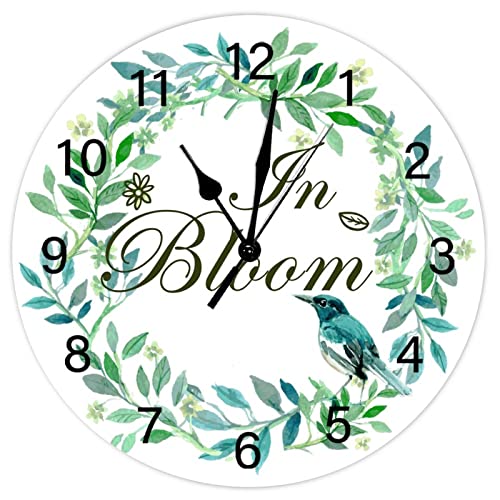 Horloge murale fleur rétro pour cuisine et salon rustique de 38 cm - 2
