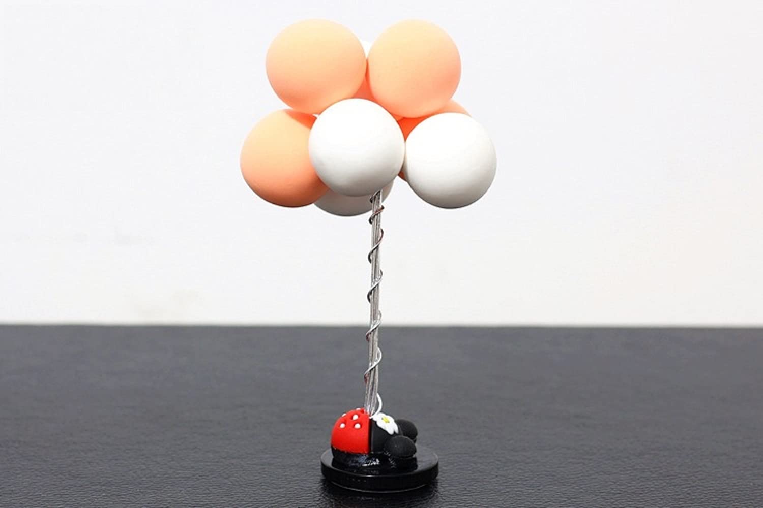 Geekmonkey Car Decoration Balloon Bouquet Ornament Mickey Base Toy Car Ornaments Auto Interior Accessories Decoration Birthday Gift (Peach - White)