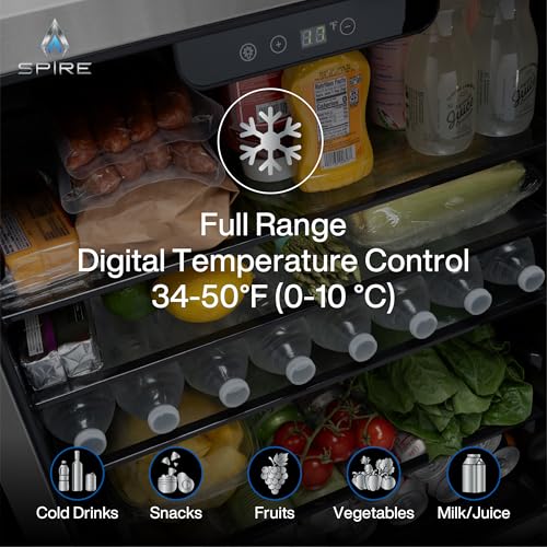 Image of SPIRE Stainless Steel 5.1 Cu.Ft. Refrigerator, 4 Shelves & Reversible Door