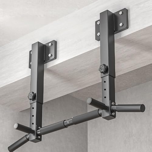 LIVIA プルアップバー 天井取り付けチンアップバー ホームジム ビーム 垂木用 高耐久 マルチグリップ 最大ヘッドクリアランス (【サイドビーム】厚型シングルバー【6mm鉄板】)