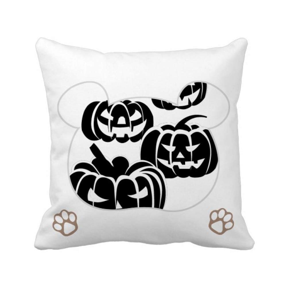 Housse de coussin carrée 4 citrouilles d'Halloween noires pour relooker facilement votre canapé