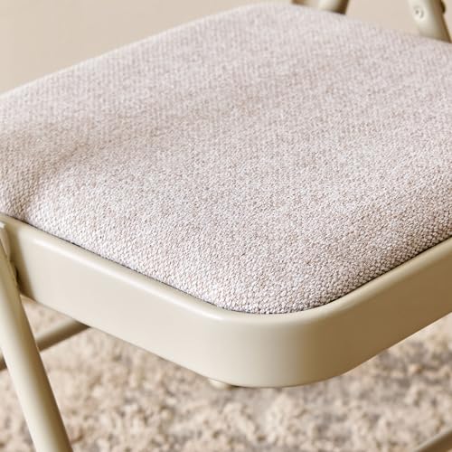 Image of Home Centre | Melony Fabric Folding Chair | Metal Frame, for Home | Beige | 6 Months Warranty