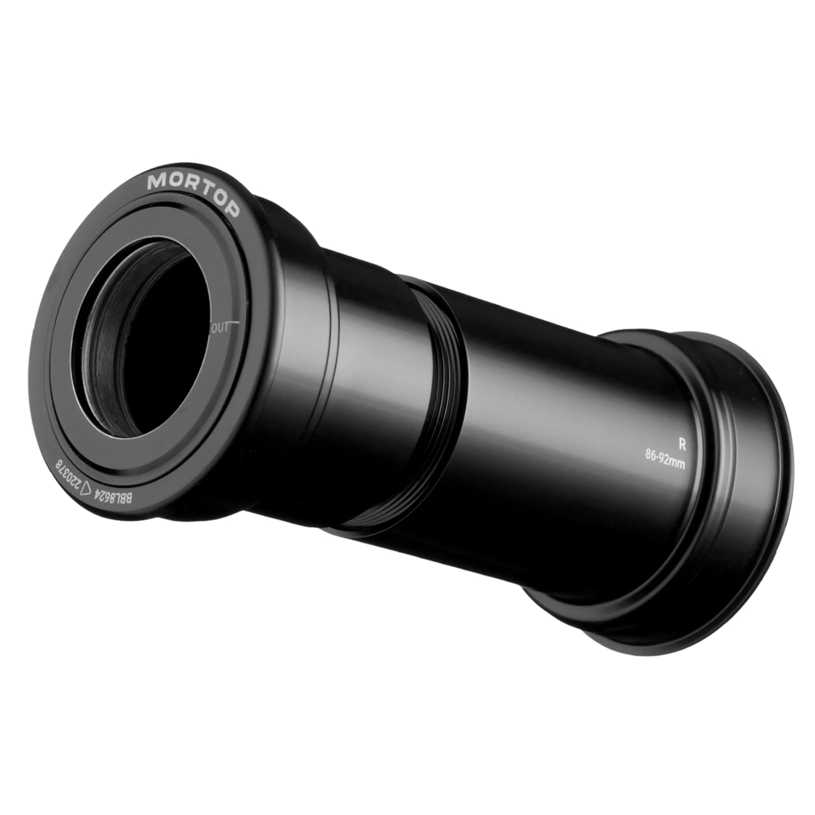 Mortop Spinning BB (Thread-Together) Bottom Bracket, BB86 86/92mm, BB386evo 86.5mm,PF30 68-73mm, BBRIGHT 79mm fits with 24mm Shimano Hollowtech II, Angular Contact Cartridge Bearings, Black