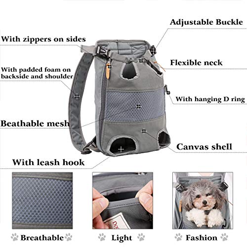 Lifeunion Legs Out Dog Carrier Backpack Hands-Free Adjustable Pet Travel Carrier For Small Medium Dogs Cats Motorcycle Hiking Walking (Grey) #TOP3
