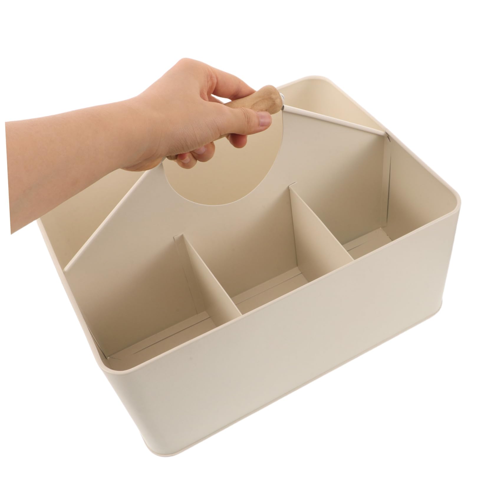 TOYANDONA Boîte de Rangement Dimensions 29,5x22,6x20 Cm en Fer pour Semences de Jardin avec 4 Compartiments, Poignée et Surface Lisse, Jardinage en Extérieur Comptoir