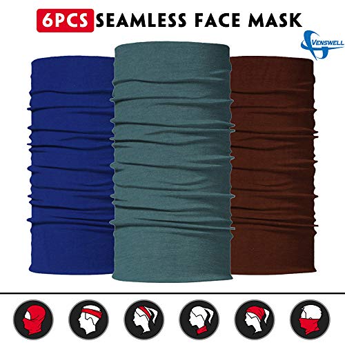 Image of Venswell Neck Gaiter Face Mask Men Women,Seamless Bandana Rave Face Cover Scarf Mask,Balaclava,Headband, Head Wrap,Headwear