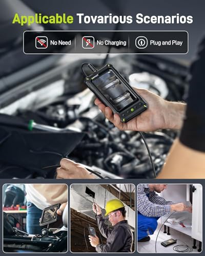 Cámara endoscópica para tuberías Anykit boroscopio con pantalla para revisar motor 7