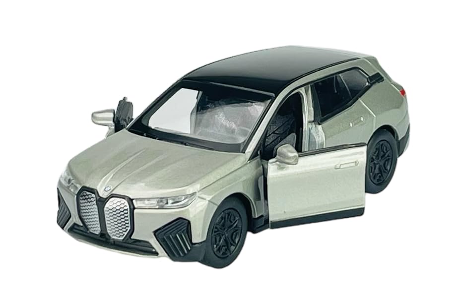 Voiture Miniature Welly BMW IX Grise Métallisée 1:34 - Neuf Sous Boîte - Droits Payés
