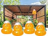 Stingmon 4 Pack Wasp Trap for Hornet Bees Yellow Jackets, Insect Bee Catcher Non-Toxic, Reusable,...