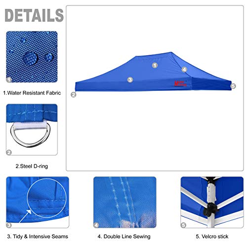 Image of MASTERCANOPY 10x15 Replacement Pop Up Canopy Top for Kingkong Frame Blue