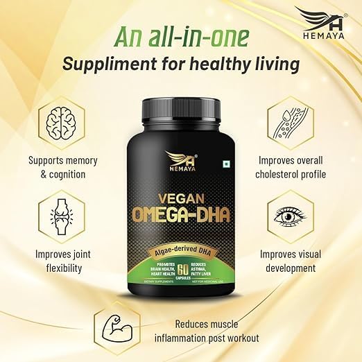 Miniatura 4 de Omega 3 vegetariano para hombres y mujeres con extracto de algas rico en DHA y Epa 500 mg ayuda a mantener los niveles de HDL, para articulaciones