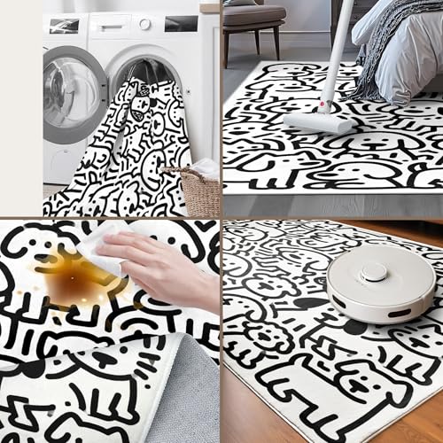 Tapete decorativo con diseño de perro cartoon 2x3 pies miniatura 6