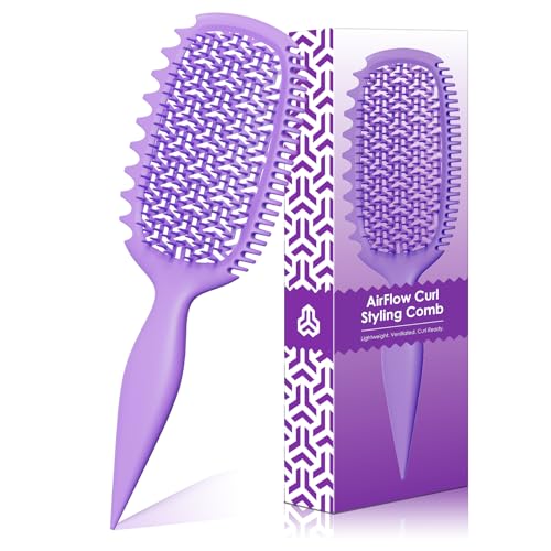 Curl Defining Brush for Thick Coily Hair, Firm-Bristle TPEE Detangling Brush for Coarse 4A–4C...